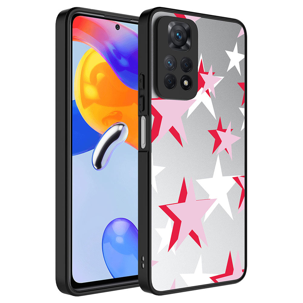 Xiaomi Redmi Note 12 Pro 4G Kılıf Aynalı Desenli Kamera Korumalı Parlak Zore Mirror Kapak Yıldız