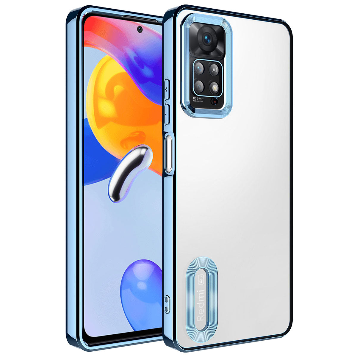 Xiaomi Redmi Note 12 Pro 4G Kılıf Kamera Korumalı Logo Gösteren Zore Omega Kapak Gold