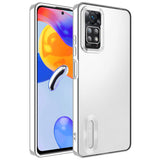 Xiaomi Redmi Note 12 Pro 4G Kılıf Kamera Korumalı Logo Gösteren Zore Omega Kapak Gümüş