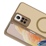Xiaomi Redmi Note 12 Pro 4G Kılıf M-safe Şarj Özellikli Zore Babet Kapak Kahverengi