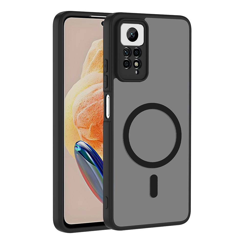 Xiaomi Redmi Note 12 Pro 4G Kılıf M-safe Şarj Özellikli Zore Babet Kapak Siyah