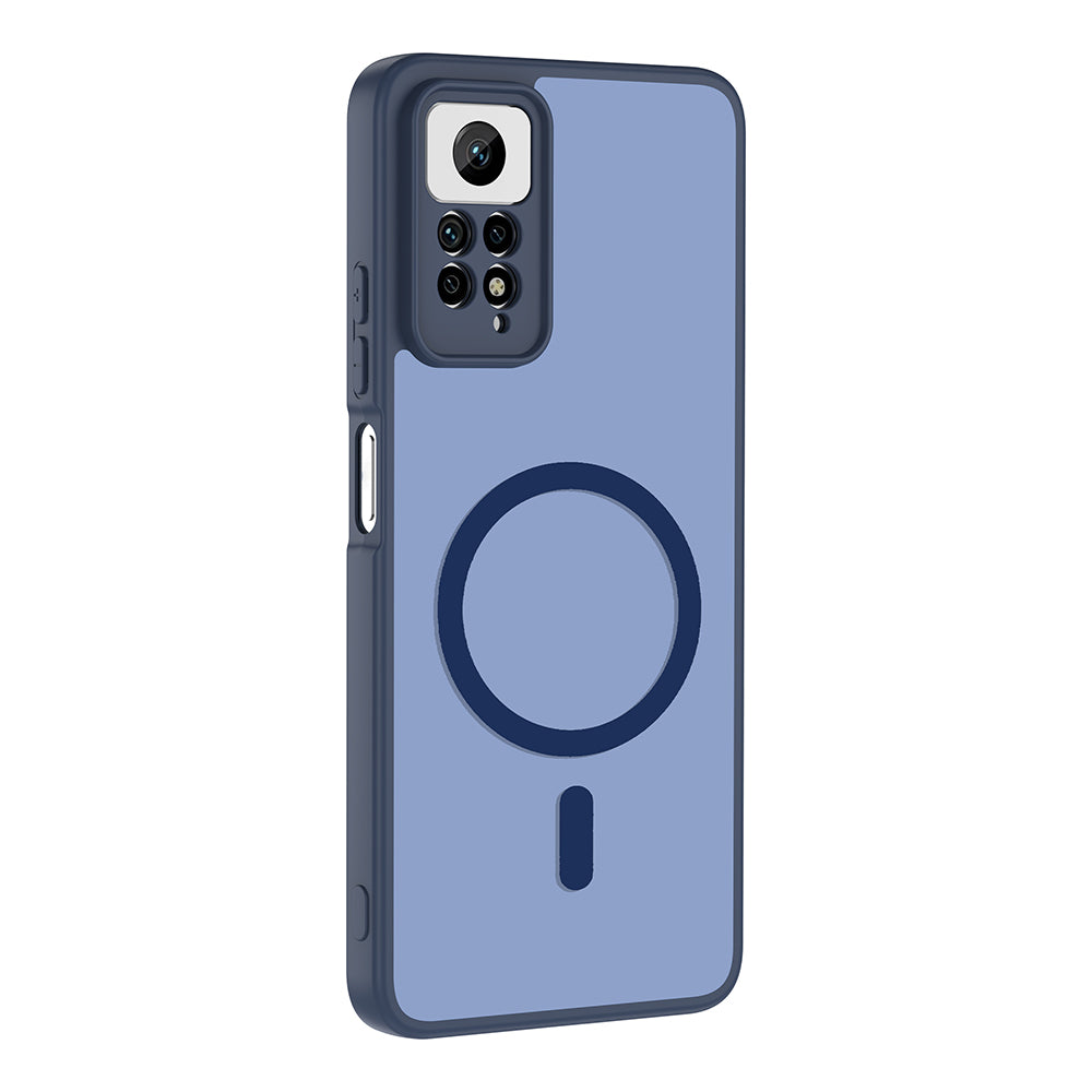Xiaomi Redmi Note 12 Pro 4G Kılıf M-safe Şarj Özellikli Zore Babet Kapak Lacivert