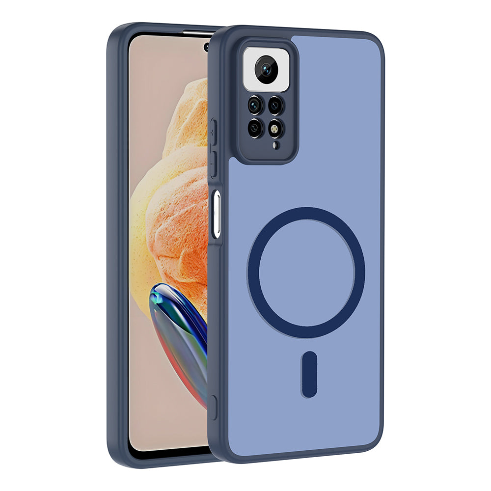 Xiaomi Redmi Note 12 Pro 4G Kılıf M-safe Şarj Özellikli Zore Babet Kapak Lacivert