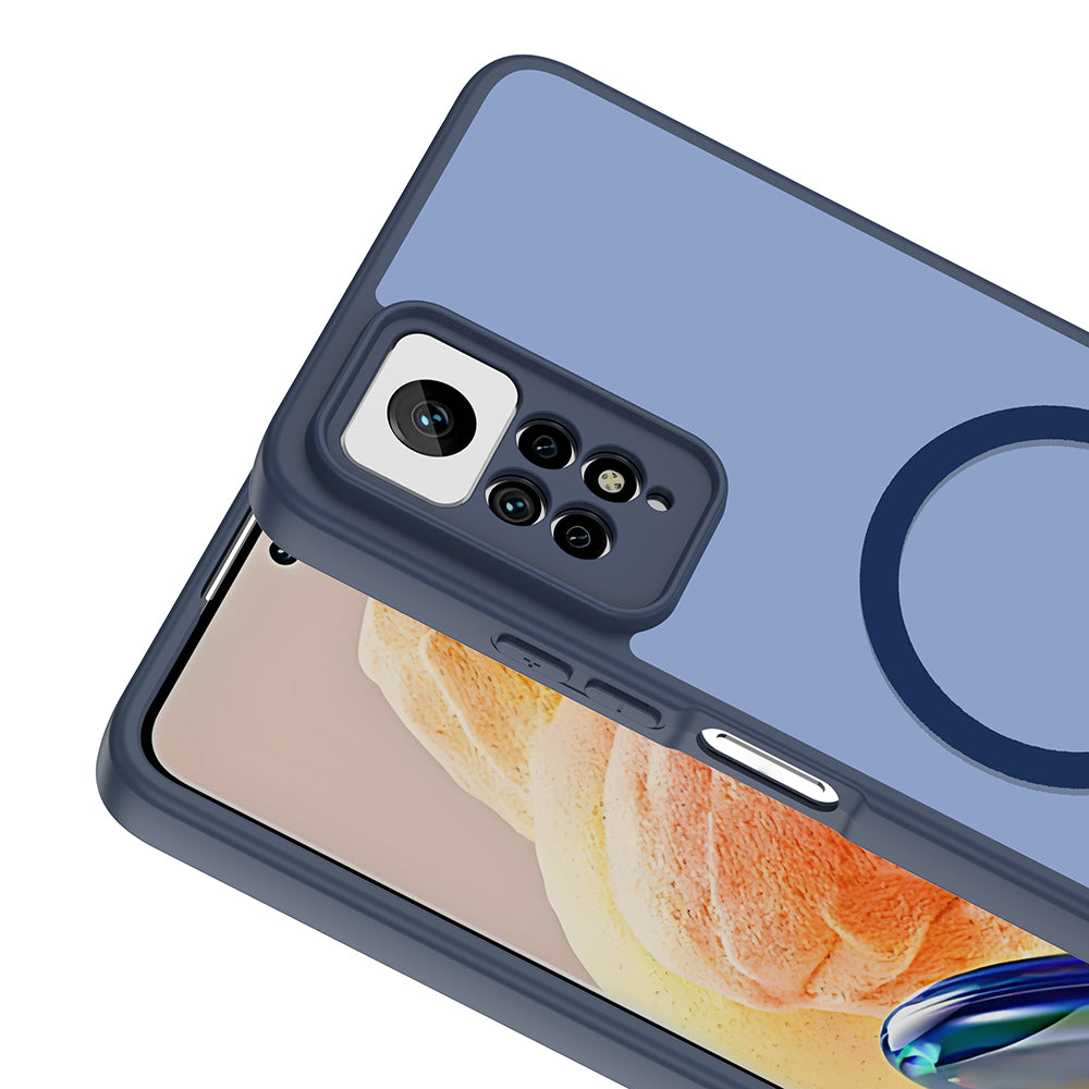 Xiaomi Redmi Note 12 Pro 4G Kılıf M-safe Şarj Özellikli Zore Babet Kapak Lacivert