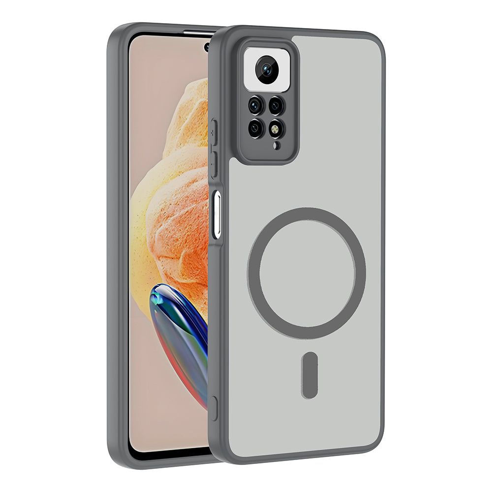 Xiaomi Redmi Note 12 Pro 4G Kılıf M-safe Şarj Özellikli Zore Babet Kapak Gri
