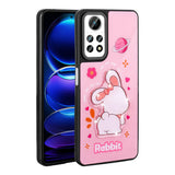 Xiaomi Redmi Note 12 Pro 4G Kılıf Parlayan Kabartmalı İkonik Figürlü Zore Amas Silikon Kapak Pembe