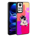 Xiaomi Redmi Note 12 Pro 4G Kılıf Parlayan Kabartmalı İkonik Figürlü Zore Amas Silikon Kapak Pembe