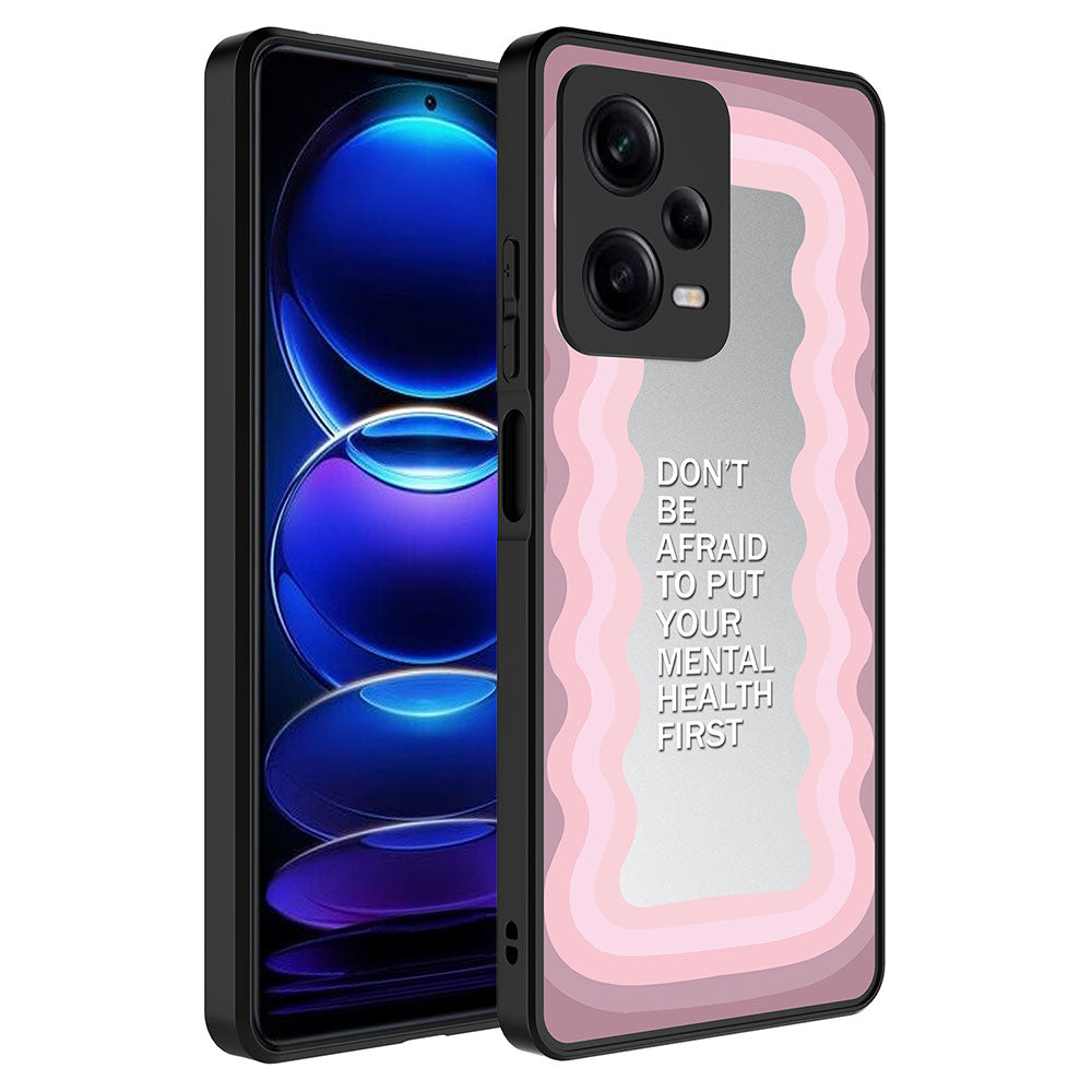 Xiaomi Redmi Note 12 Pro 5G Kılıf Aynalı Desenli Kamera Korumalı Parlak Zore Mirror Kapak Ayna