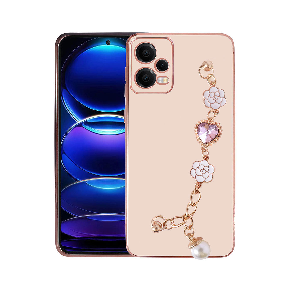 Xiaomi Redmi Note 12 Pro 5G Kılıf El Tutamaçlı Kamera Korumalı Zore Taka Silikon Kapak Pembe
