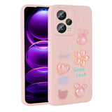 Xiaomi Redmi Note 12 Pro 5G Kılıf Kabartma Figürlü Parlak Zore Toys Silikon Kapak Pembe