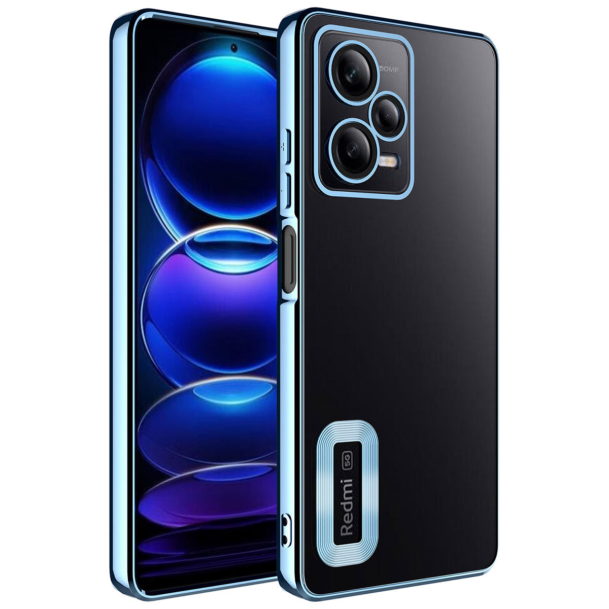 Xiaomi Redmi Note 12 Pro 5G Kılıf Kamera Korumalı Logo Gösteren Zore Omega Kapak Derin Mor