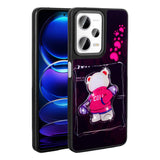 Xiaomi Redmi Note 12 Pro 5G Kılıf Parlayan Kabartmalı İkonik Figürlü Zore Amas Silikon Kapak Siyah