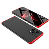 Xiaomi Redmi Note 12 Pro 5G Kılıf Zore Ays Kapak Siyah-Kırmızı