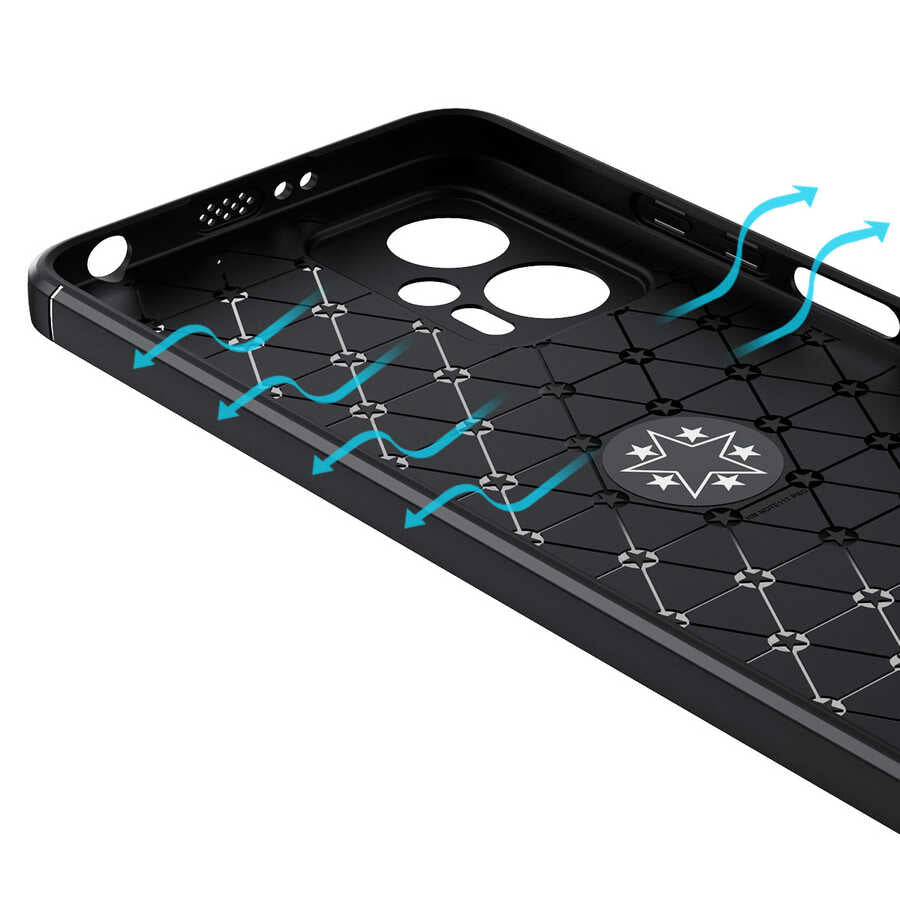 Xiaomi Redmi Note 12 Pro 5G Kılıf Zore Ravel Silikon Kapak Siyah-Mavi