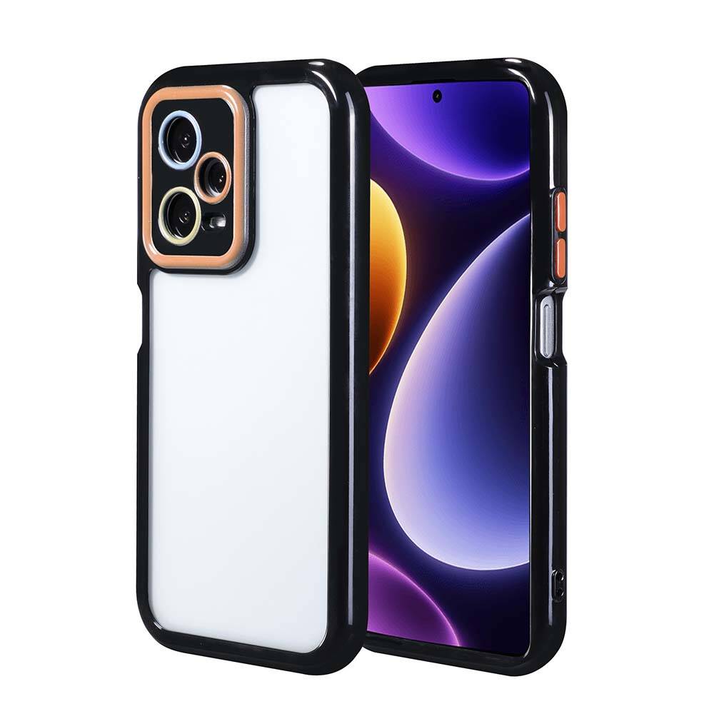 Xiaomi Redmi Note 12 Pro Plus 5G Kılıf Kamera Korumalı Renkli Kenar ve Çerçeve Tasarımlı Zore Vitamin Kapak Derin Mor