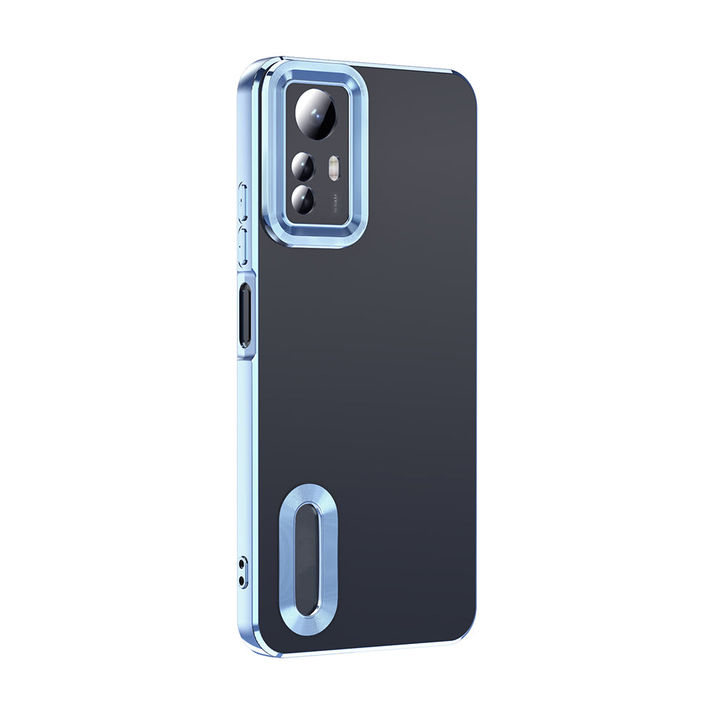 Xiaomi Redmi Note 12S Kılıf Kamera Korumalı Logo Gösteren Zore Omega Kapak Lacivert