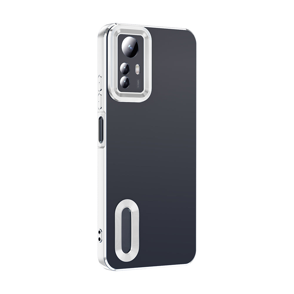 Xiaomi Redmi Note 12S Kılıf Kamera Korumalı Logo Gösteren Zore Omega Kapak Derin Mor