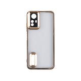 Xiaomi Redmi Note 12S Kılıf Kamera Korumalı Logo Gösteren Zore Omega Kapak Gold