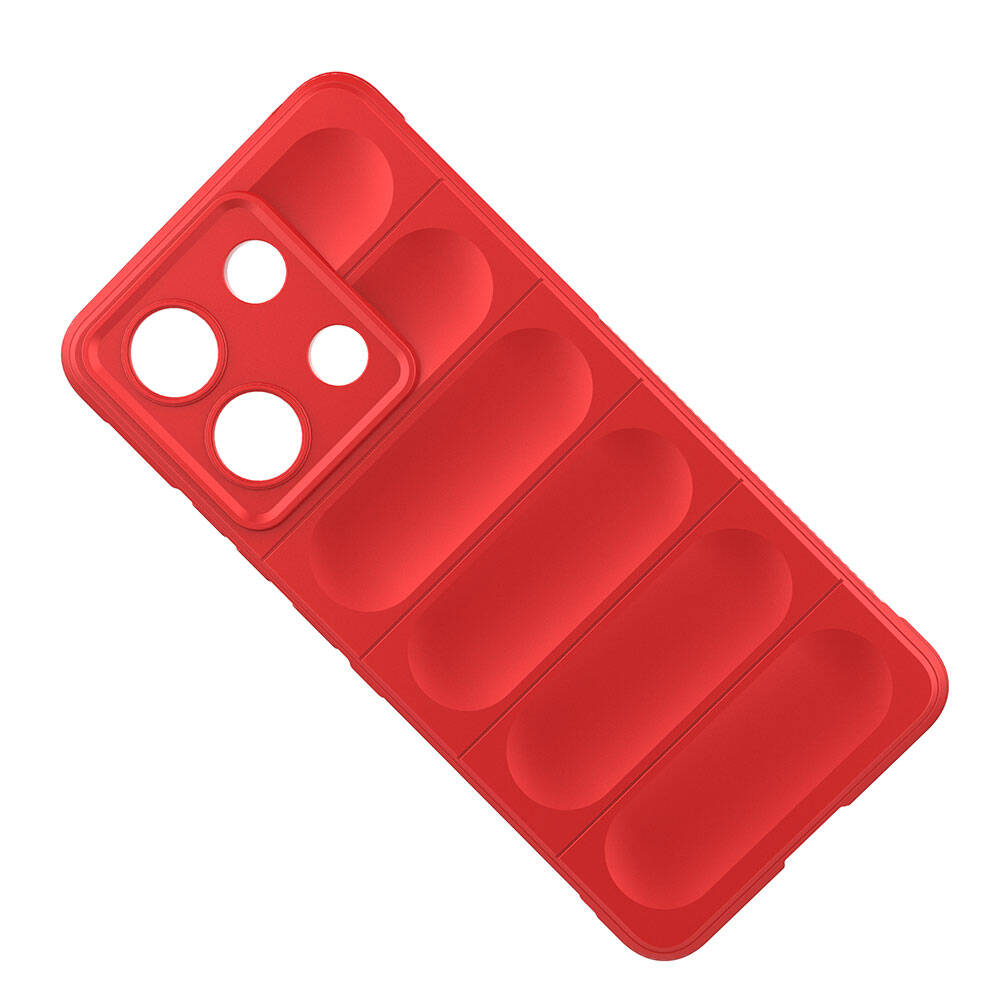 Xiaomi Redmi Note 13 4G Kılıf Esnek TPU Oyuklu Arka Yüzey Tasarımlı Zore Etnik Silikon Kapak Kırmızı