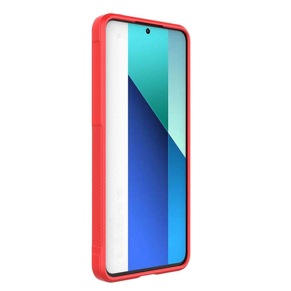 Xiaomi Redmi Note 13 4G Kılıf Esnek TPU Oyuklu Arka Yüzey Tasarımlı Zore Etnik Silikon Kapak Kırmızı