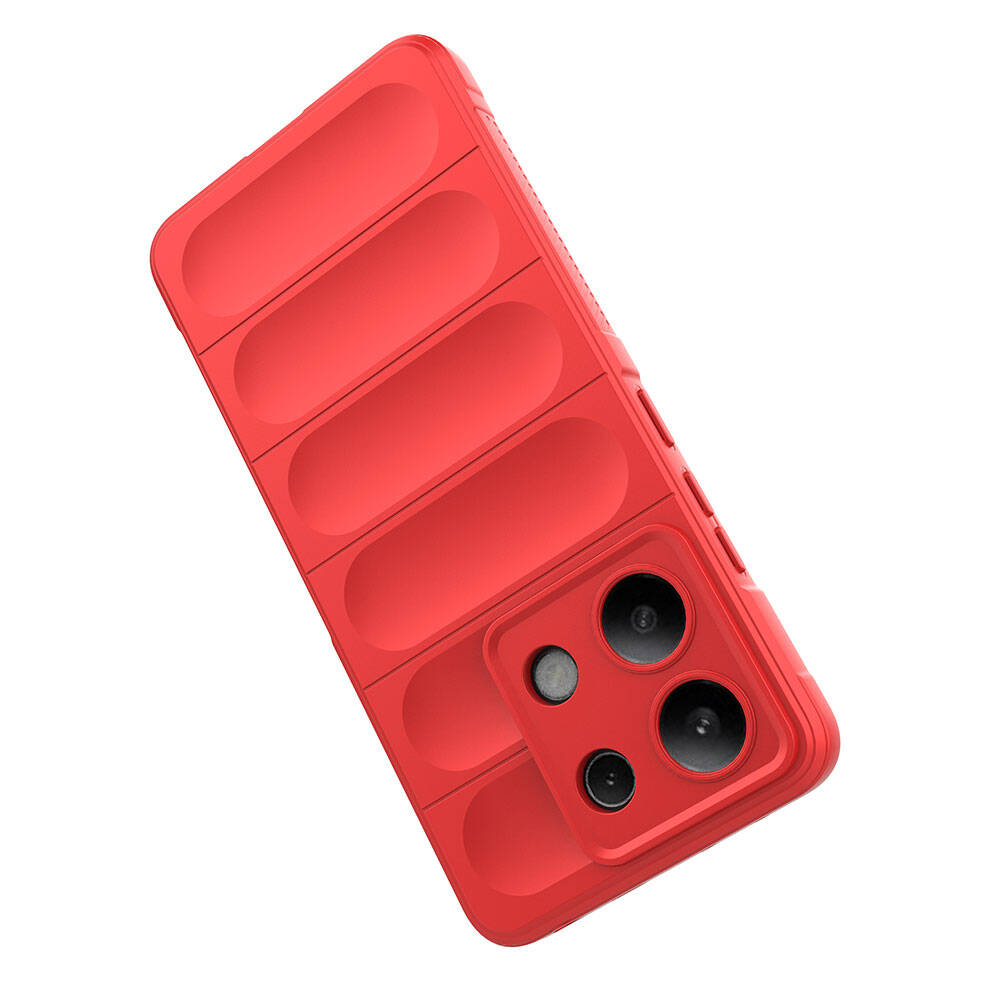 Xiaomi Redmi Note 13 4G Kılıf Esnek TPU Oyuklu Arka Yüzey Tasarımlı Zore Etnik Silikon Kapak Kırmızı