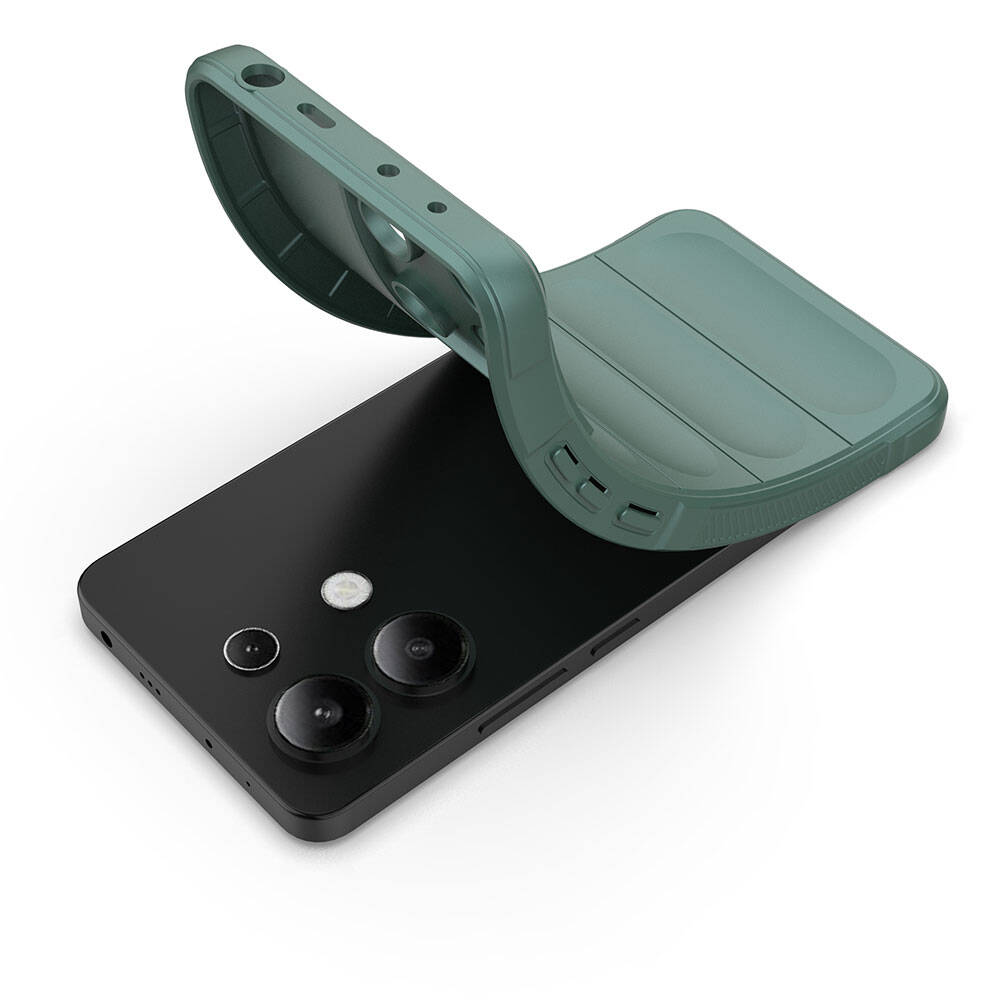Xiaomi Redmi Note 13 4G Kılıf Esnek TPU Oyuklu Arka Yüzey Tasarımlı Zore Etnik Silikon Kapak Lacivert