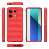 Xiaomi Redmi Note 13 4G Kılıf Esnek TPU Oyuklu Arka Yüzey Tasarımlı Zore Etnik Silikon Kapak Kırmızı