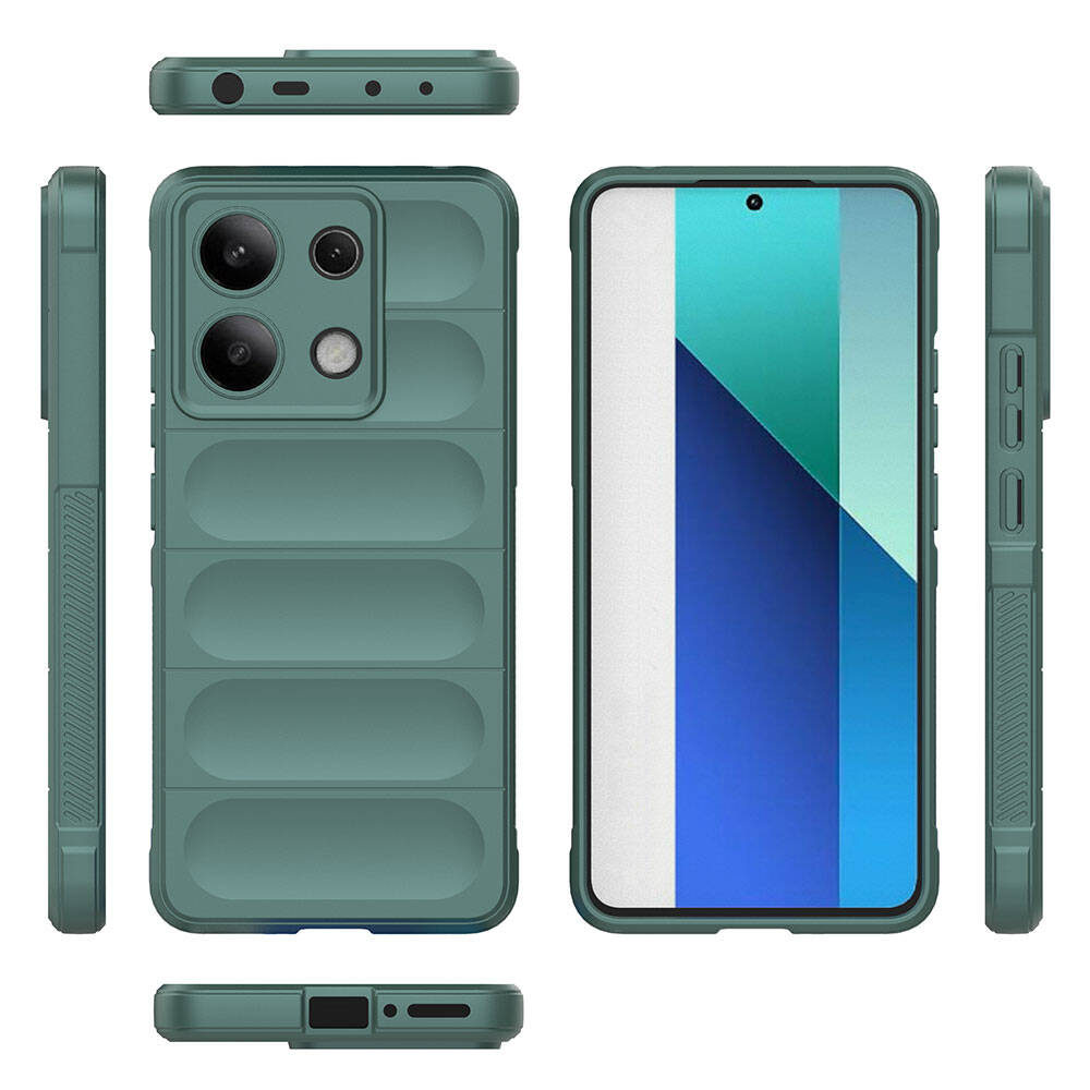 Xiaomi Redmi Note 13 4G Kılıf Esnek TPU Oyuklu Arka Yüzey Tasarımlı Zore Etnik Silikon Kapak Kırmızı