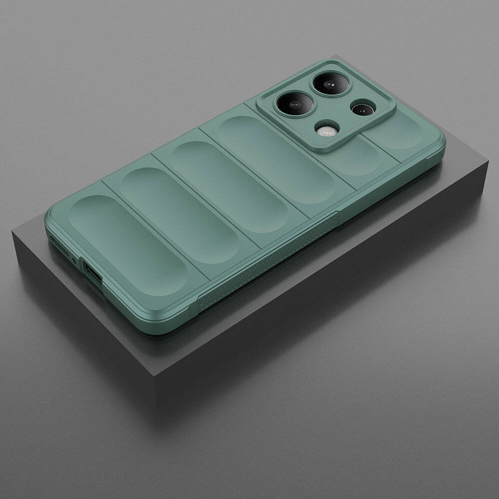 Xiaomi Redmi Note 13 4G Kılıf Esnek TPU Oyuklu Arka Yüzey Tasarımlı Zore Etnik Silikon Kapak Kırmızı