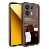 Xiaomi Redmi Note 13 4G Kılıf Kamera Korumalı Baskılı Arka Yüzey Zore Klas Kapak Koyu Kahve