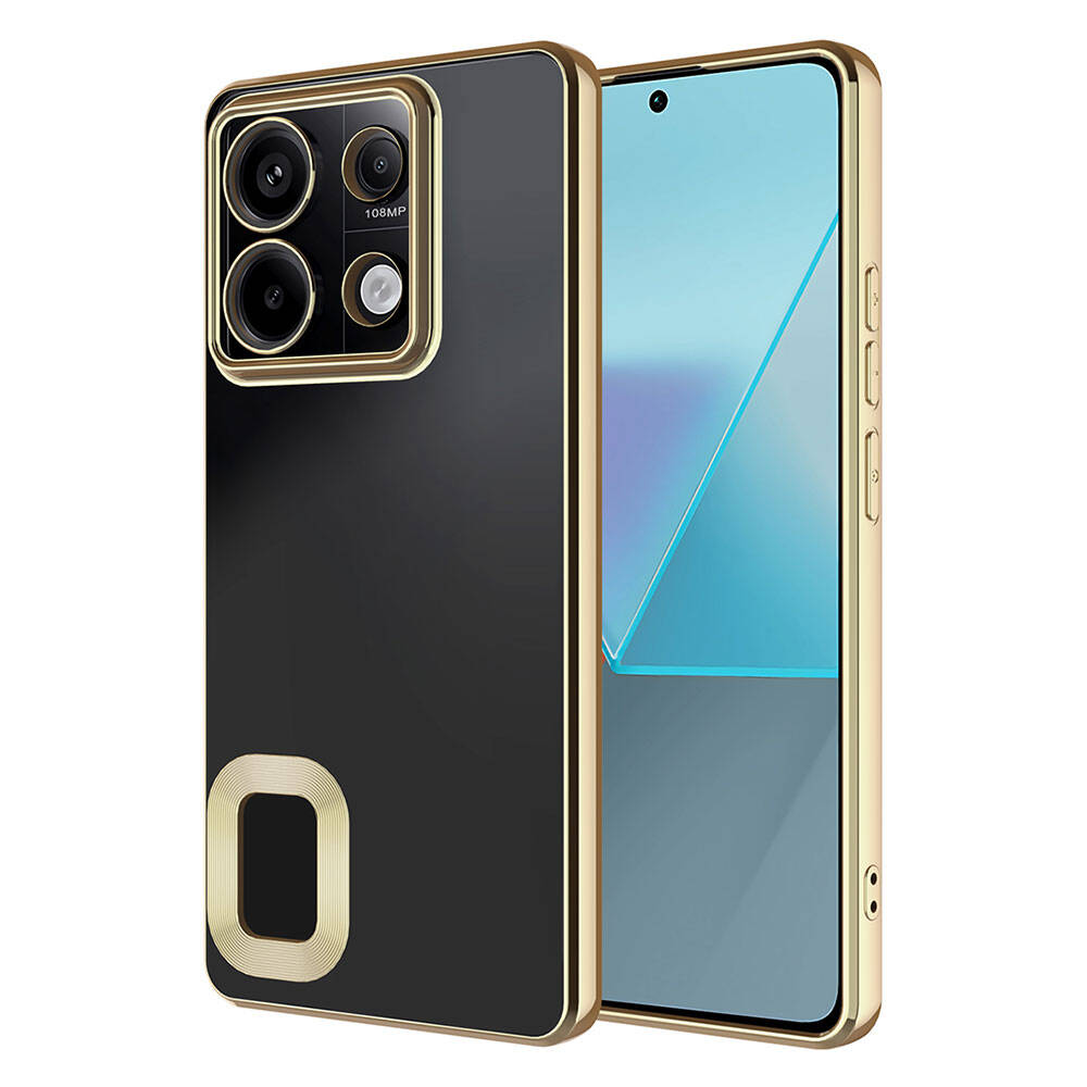 Xiaomi Redmi Note 13 4G Kılıf Kamera Korumalı Logo Gösteren Zore Omega Kapak Siyah