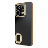 Xiaomi Redmi Note 13 4G Kılıf Kamera Korumalı Logo Gösteren Zore Omega Kapak Gold