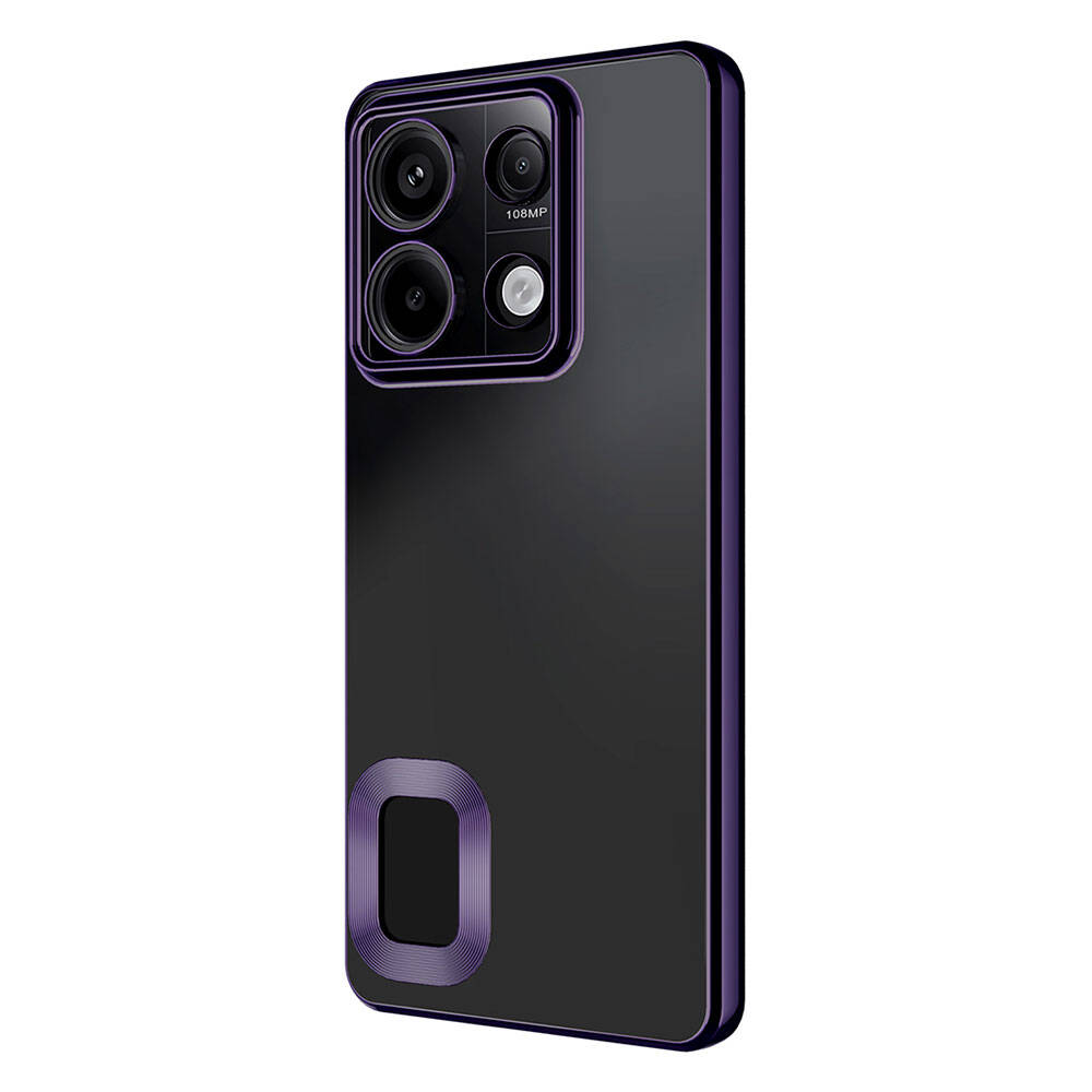 Xiaomi Redmi Note 13 4G Kılıf Kamera Korumalı Logo Gösteren Zore Omega Kapak Derin Mor