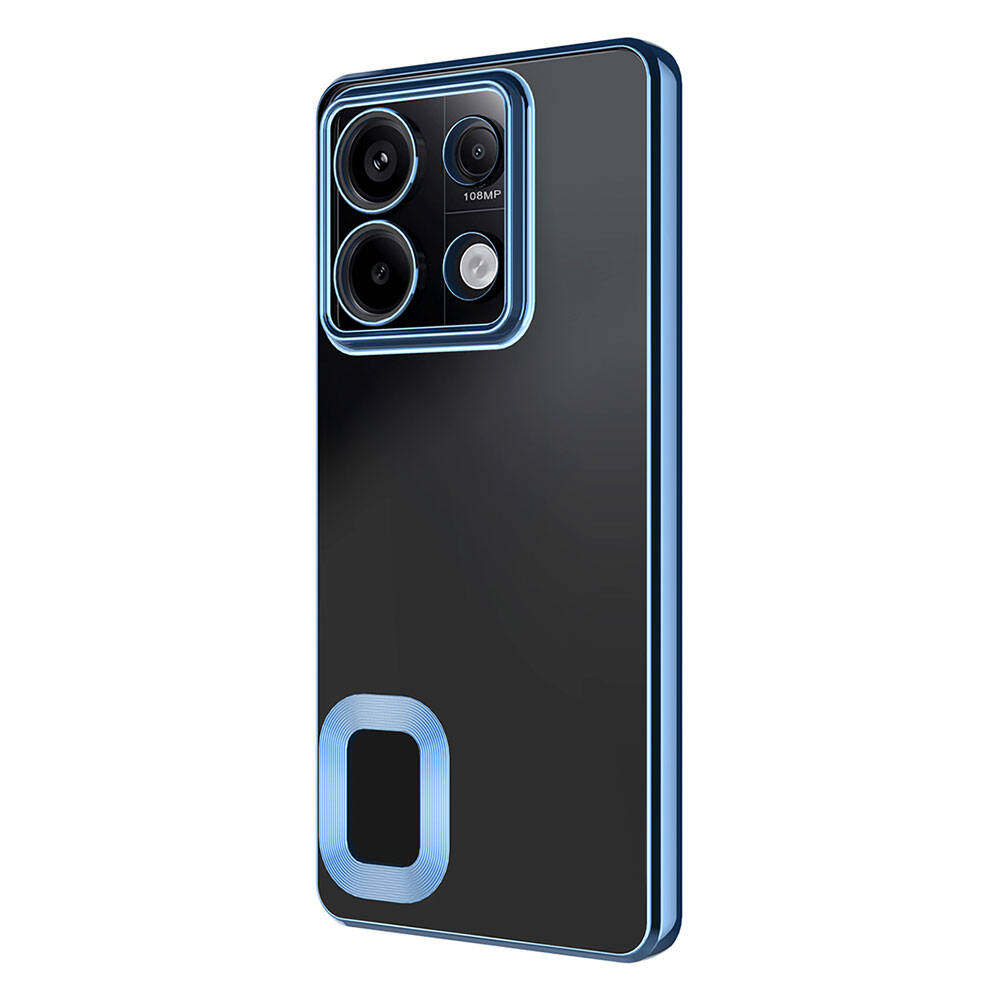 Xiaomi Redmi Note 13 4G Kılıf Kamera Korumalı Logo Gösteren Zore Omega Kapak Gümüş