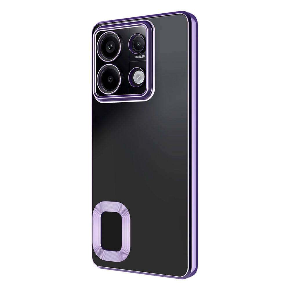 Xiaomi Redmi Note 13 4G Kılıf Kamera Korumalı Logo Gösteren Zore Omega Kapak Derin Mor