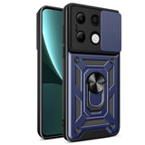 Xiaomi Redmi Note 13 4G Kılıf Magnetik Standlı Kamera Korumalı Zore Sürgülü Vega Kapak Siyah