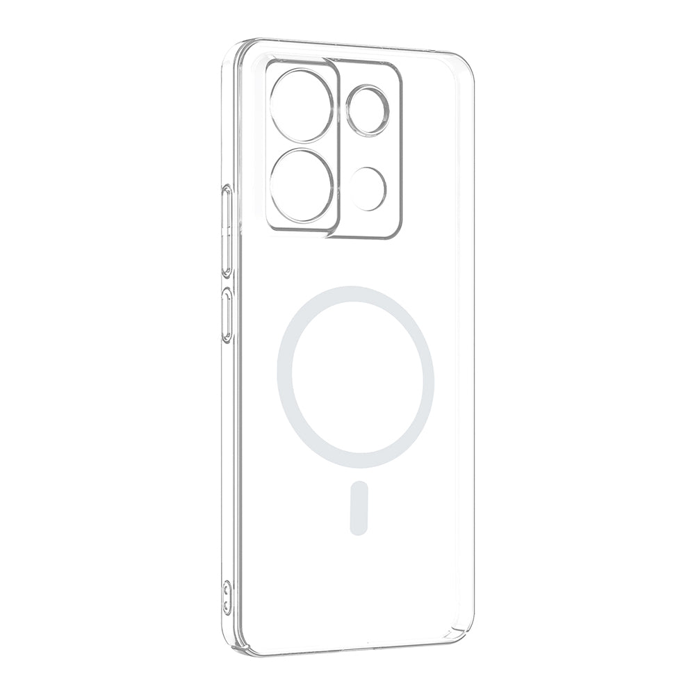 Xiaomi Redmi Note 13 Pro 4G Kamera Korumalı M-Safe Şarj Özellikli Şeffaf Zore London Sert PC Kapak Şeffaf