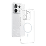 Xiaomi Redmi Note 13 Pro 4G Kamera Korumalı M-Safe Şarj Özellikli Şeffaf Zore London Sert PC Kapak Şeffaf