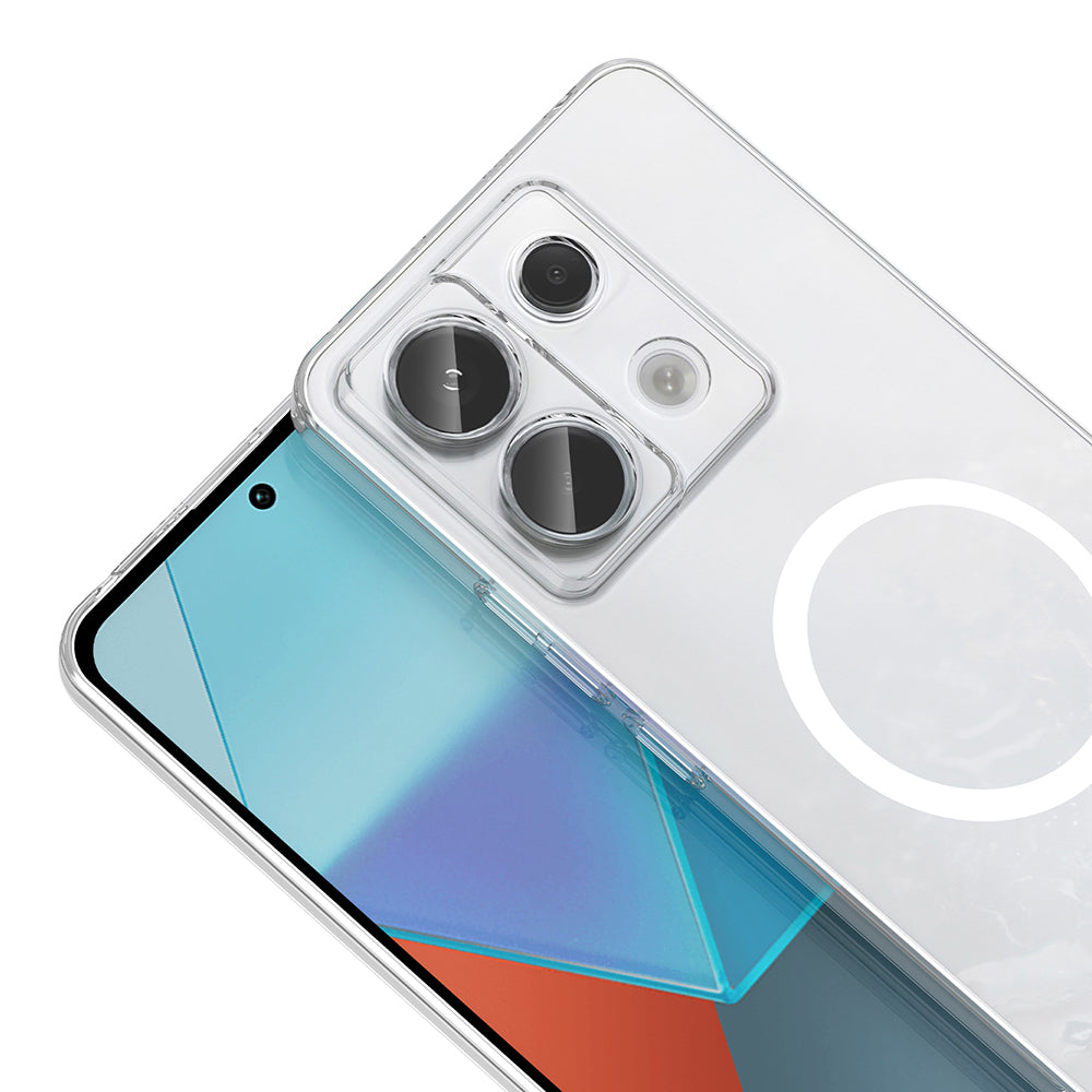 Xiaomi Redmi Note 13 Pro 4G Kamera Korumalı M-Safe Şarj Özellikli Şeffaf Zore London Sert PC Kapak Şeffaf