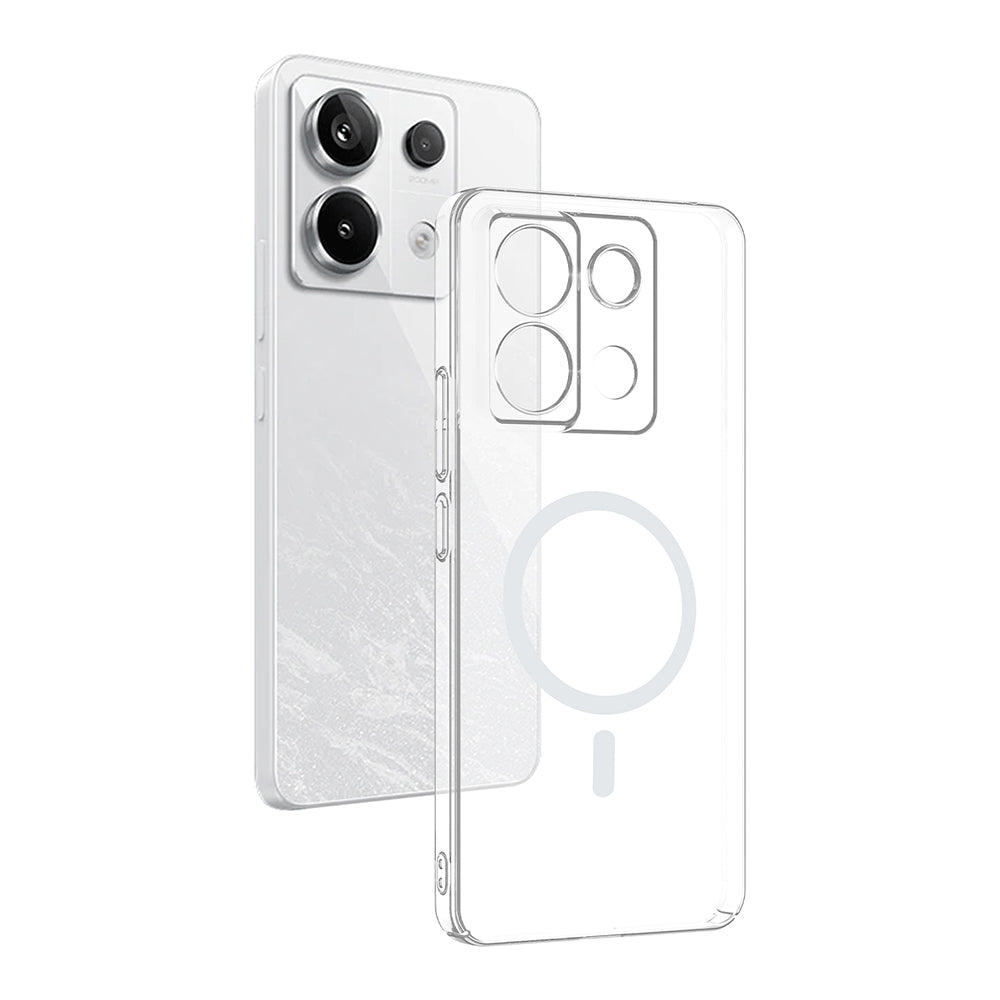 Xiaomi Redmi Note 13 Pro 4G Kamera Korumalı M-Safe Şarj Özellikli Şeffaf Zore London Sert PC Kapak Şeffaf