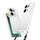 Xiaomi Redmi Note 13 Pro 4G Kılıf Airbagli Takılabilir Askı Aparatlı Zore Snap Silikon Kapak Şeffaf