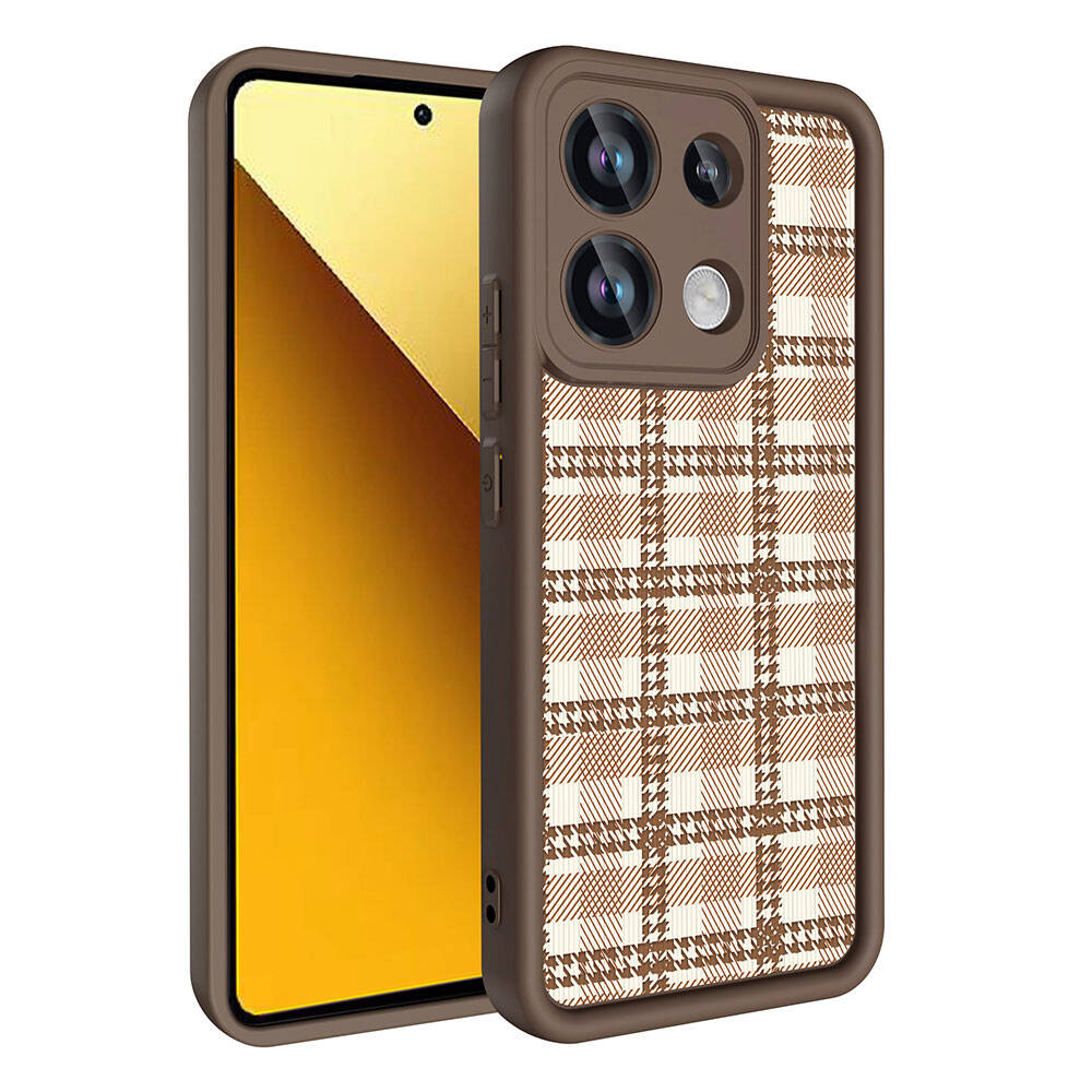 Xiaomi Redmi Note 13 Pro 4G Kılıf Kamera Korumalı Baskılı Arka Yüzey Zore Klas Kapak Beyaz