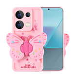 Xiaomi Redmi Note 13 Pro 4G Kılıf Kamera Korumalı Figür Tasarımlı Zore Kapya Kapak Pembe Koyu