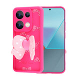 Xiaomi Redmi Note 13 Pro 4G Kılıf Kamera Korumalı Figür Tasarımlı Zore Kapya Kapak Pembe Koyu