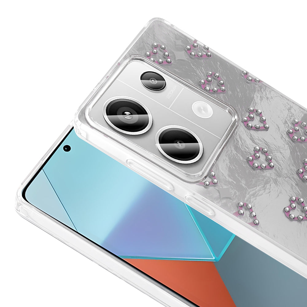Xiaomi Redmi Note 13 Pro 4G Kılıf Kamera Korumalı Figürlü Zore Ponti Silikon Kapak Açık Pembe