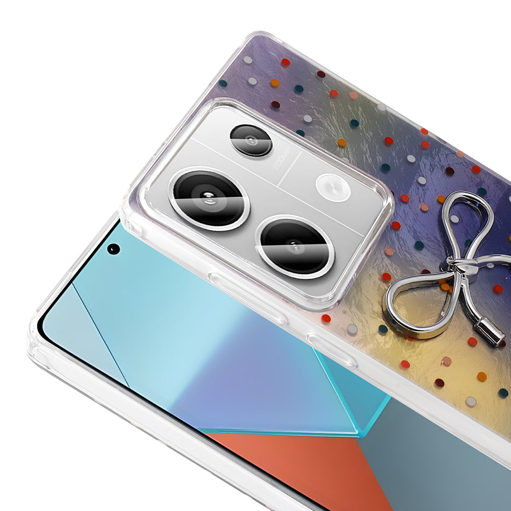 Xiaomi Redmi Note 13 Pro 4G Kılıf Kamera Korumalı Figürlü Zore Ponti Silikon Kapak Lila