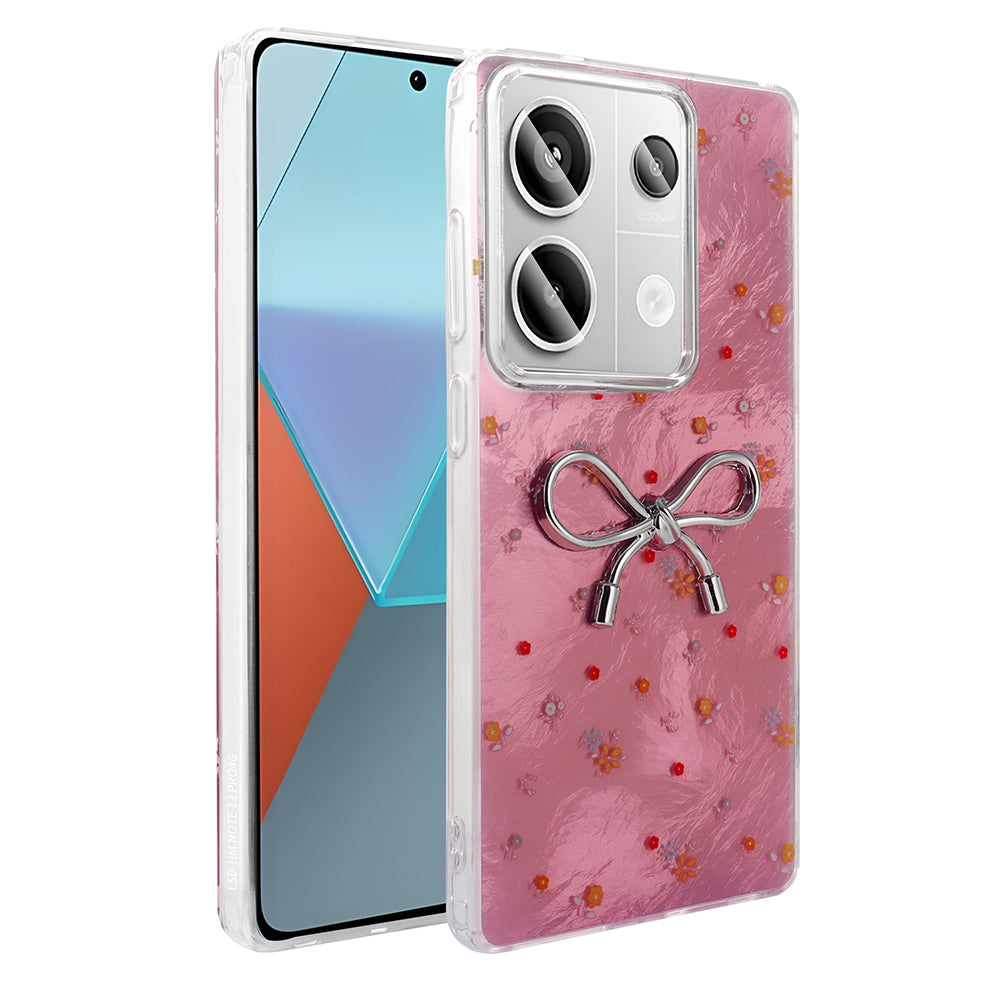 Xiaomi Redmi Note 13 Pro 4G Kılıf Kamera Korumalı Figürlü Zore Ponti Silikon Kapak Açık Pembe