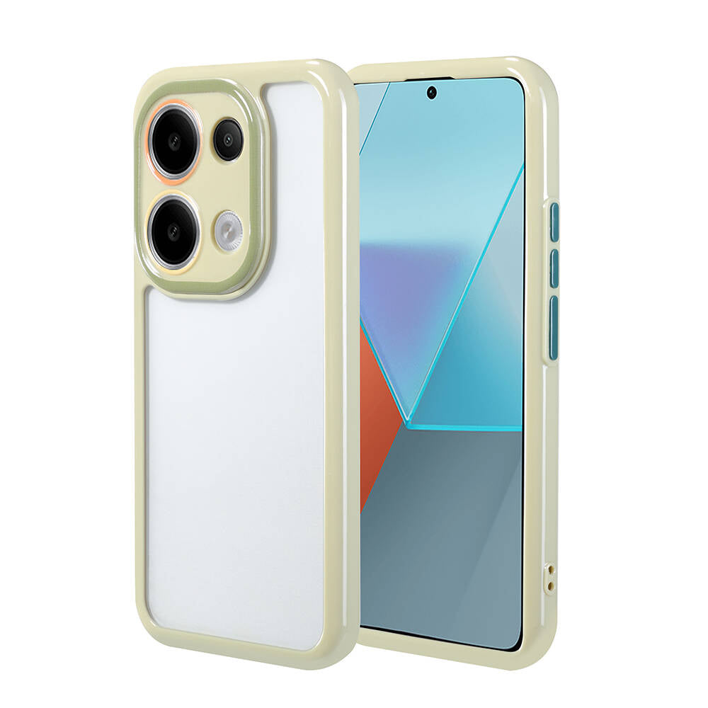 Xiaomi Redmi Note 13 Pro 4G Kılıf Kamera Korumalı Renkli Kenar ve Çerçeve Tasarımlı Zore Vitamin Kapak Yeşil