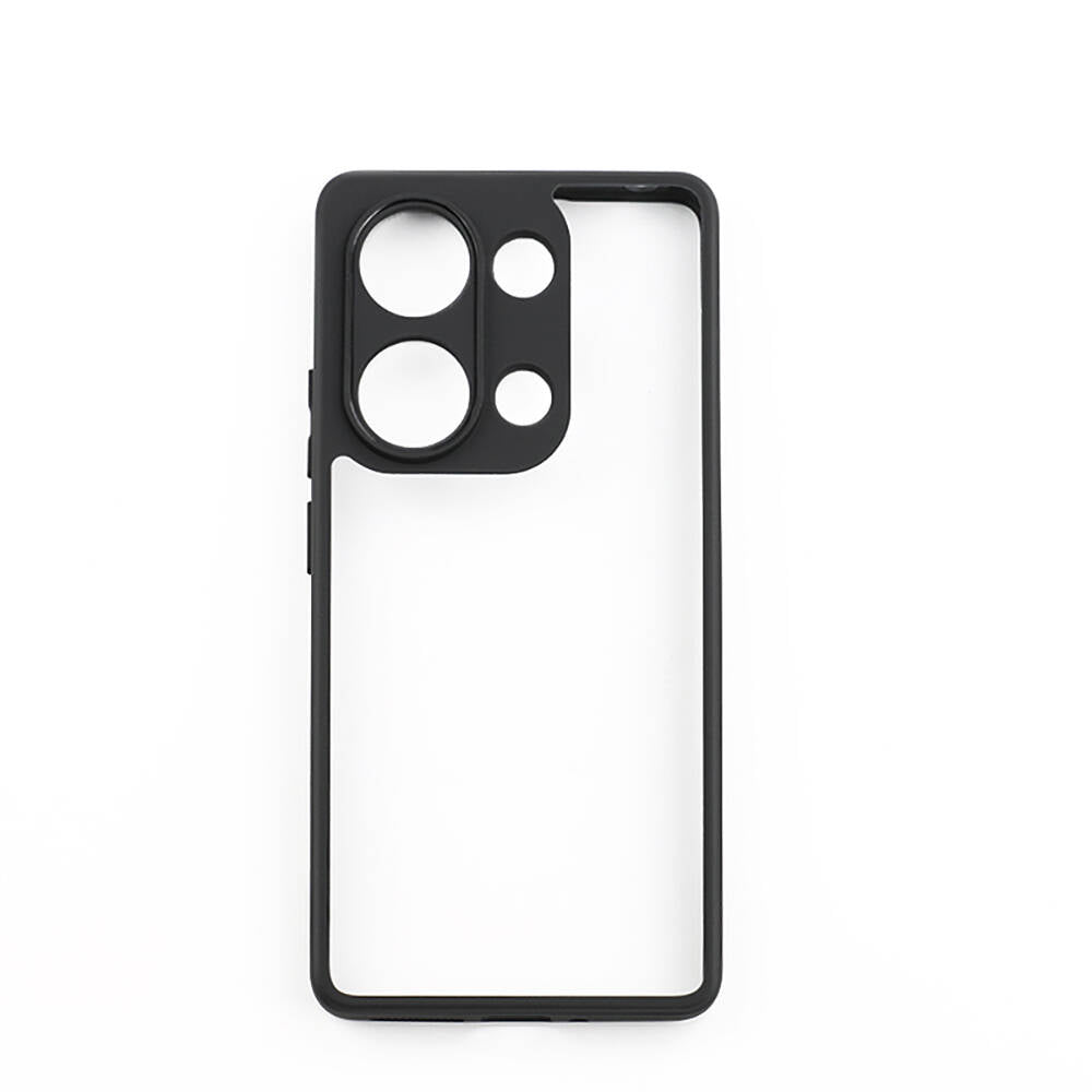 Xiaomi Redmi Note 13 Pro 4G Kılıf Kamera Korumalı Şeffaf Arka Yüzey Zore New Roll Kapak Siyah