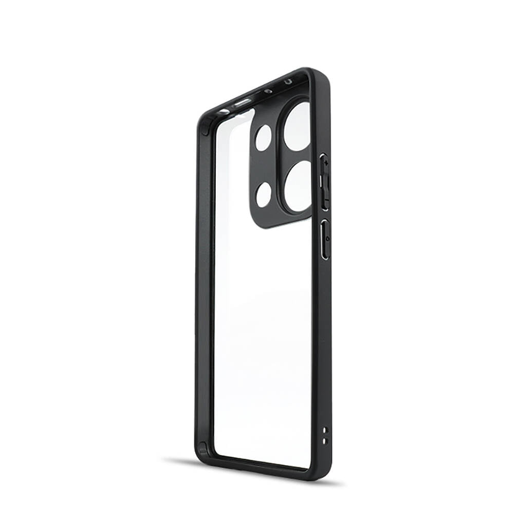 Xiaomi Redmi Note 13 Pro 4G Kılıf Kamera Korumalı Şeffaf Arka Yüzey Zore New Roll Kapak Siyah